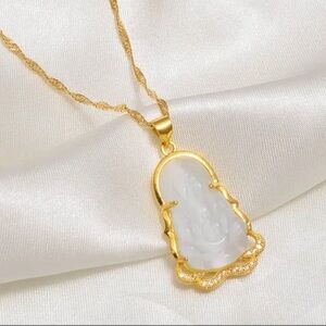 White Buddha necklace